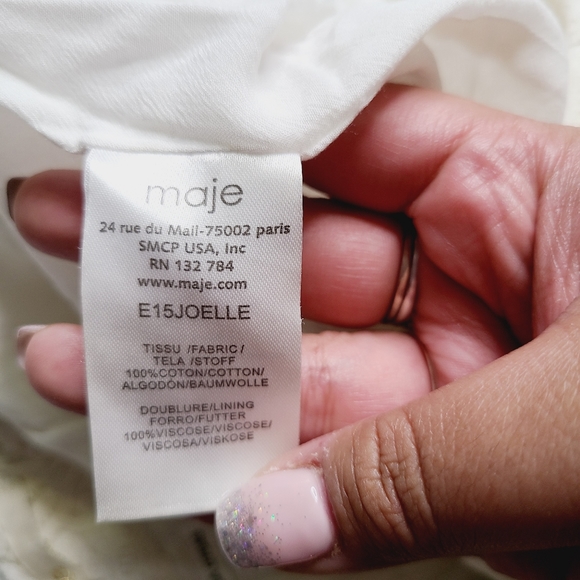 Maje Ivory Crocheted Front Pockets High Low Skirt - Picture 6 of 8